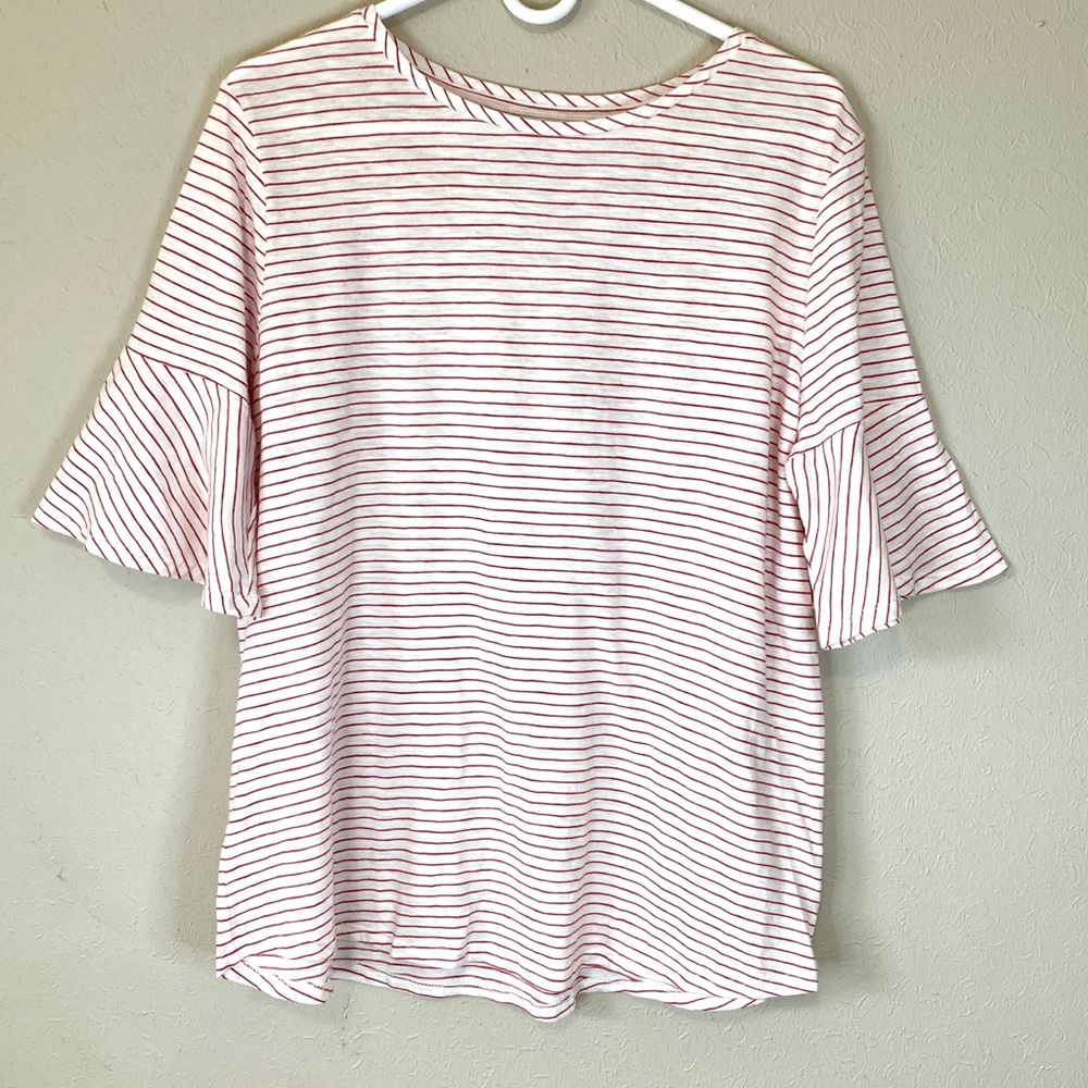 Loft 100% Cotton Knit Tunic Bell Sleeves EUC